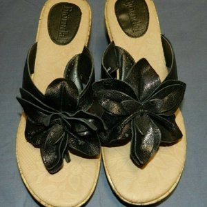 Bjorndal Lana Black Hibiscus Leather & Cork, Sz 9